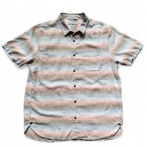 Outerknown Organic Camp Shirt Mens XL Retro Sunset Stripes Surfer Summer Beach